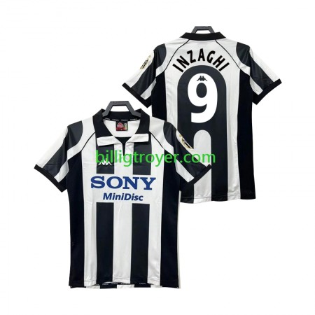 Billige Fotballdrakter Juventus INZAGHI 9 Retro Hjemmedraktsett 1997 1998 Kortermet